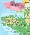 Planisfero 125-Francia carta fisico un lato politico l'altro cm 100x140